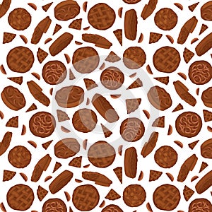 Seamless pie pattern, pie pieces, food, baking, apple pies